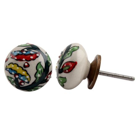 Multicolor Flower Ceramic Drawer Knob